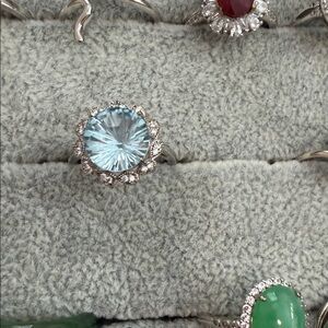 Elegant Silver and Blue sapphire Ring